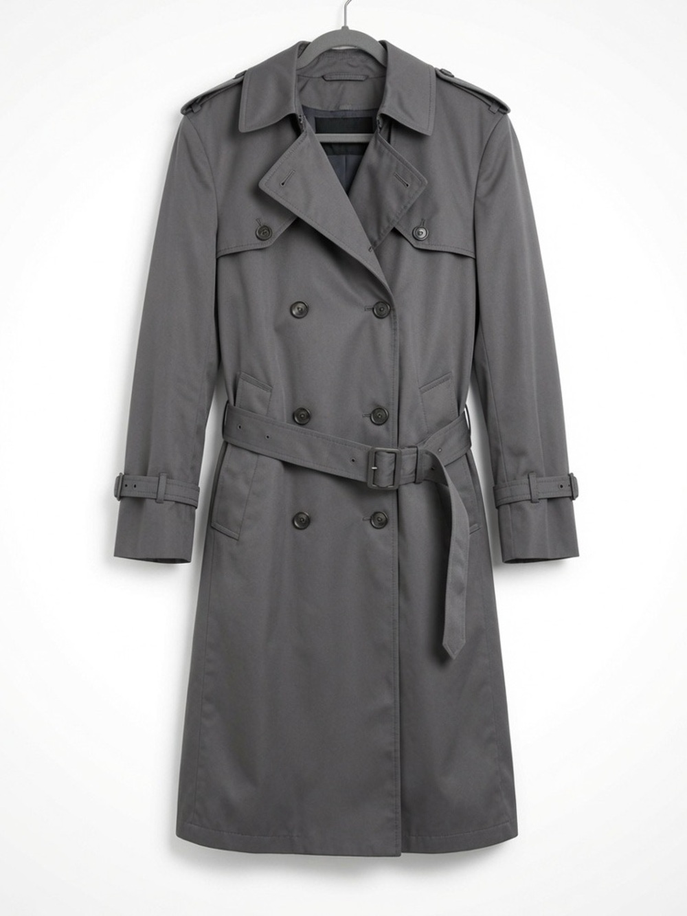 Vintage Towne by London Fog Gray Trench Coat 40R Removable Zip Liner